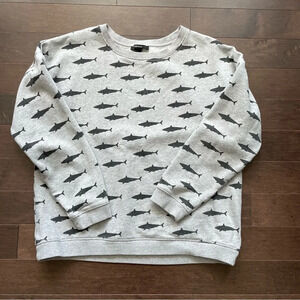 Forever  21 - Women’s Small Grey Shark Crewneck Sweatshirt